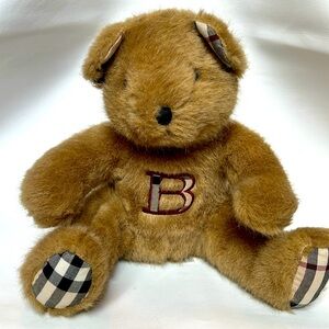 Vintage Burberry Parfums Teddy Bear with Plaid Accents